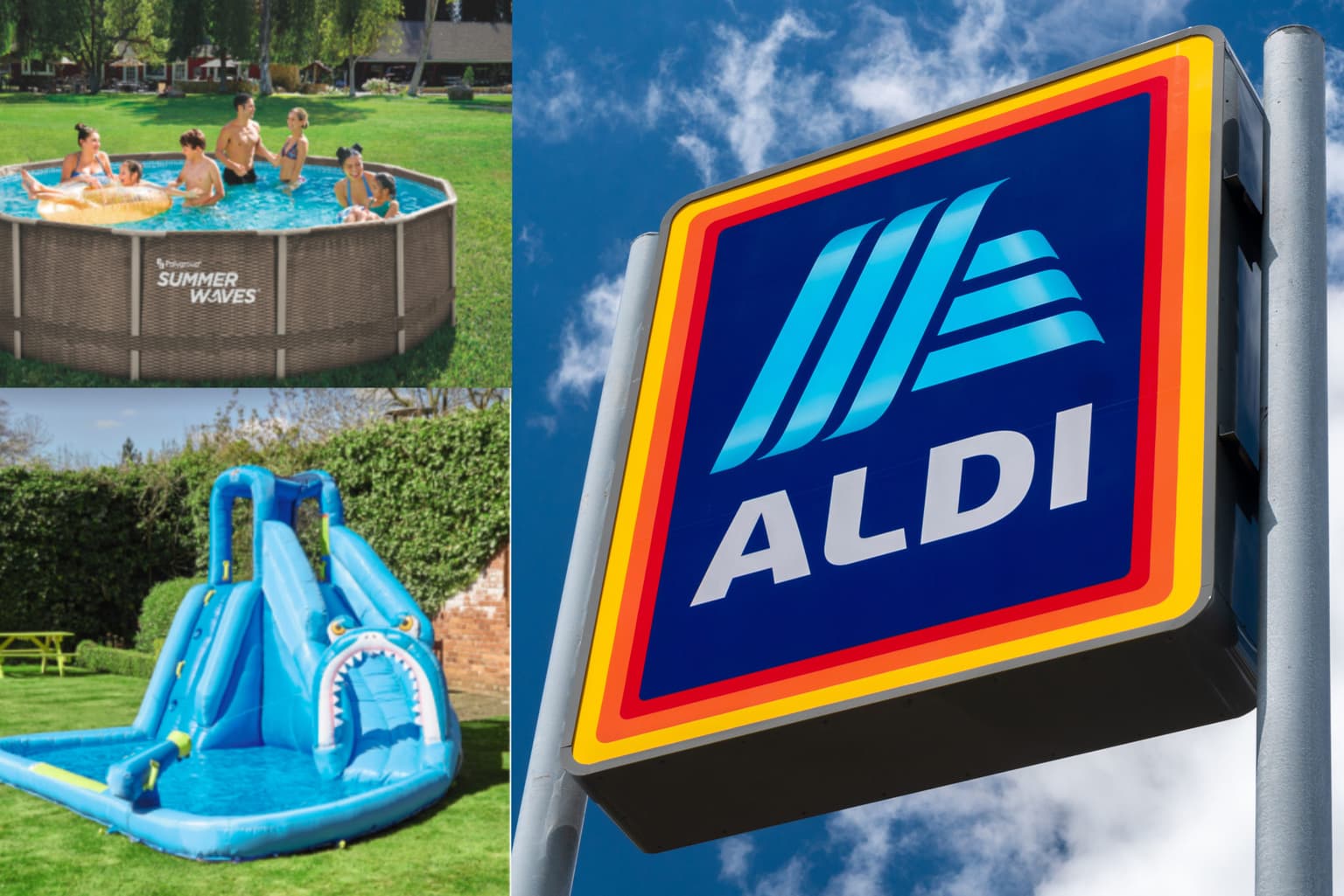 Your outdoor summer just got better with this garden collection featuring pools and water slides!