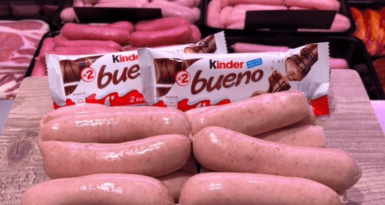 A Monaghan butcher has created a Kinder Bueno pork sausage A Monaghan butcher has created a Kinder Bueno pork sausage