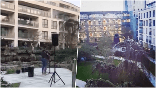 Neil Diamond shares footage of Cork singer entertaining apartment block Neil Diamond shares footage of Cork singer entertaining apartment block
