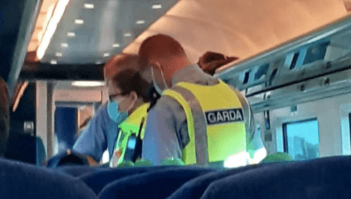 Gardaí removed a man from an Irish Rail train for refusing to wear a mask Gardaí removed a man from an Irish Rail train for refusing to wear a mask