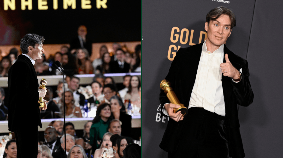 Cillian Murphy says ‘feck’ and salutes fellow Irish nominees in censored Golden Globes speech