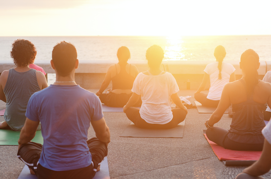 sunset beach yoga