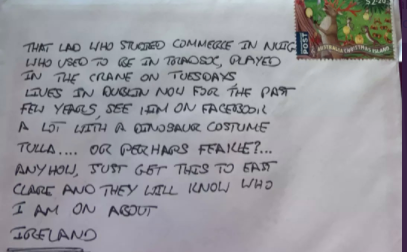 An Post manage to deliver letter to Clare from Australia despite hilarious address