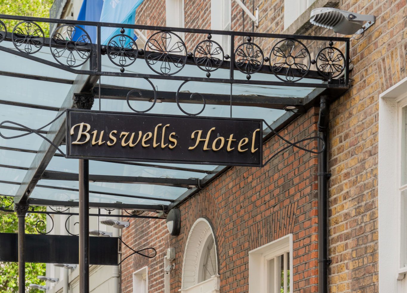 sign for buswells hotel in dublin