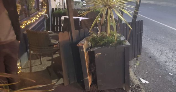 Kildare café finds outdoor seating area destroyed this morning