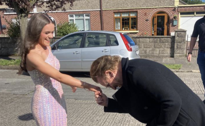 Bono visits childhood home and becomes temporary date to debs
