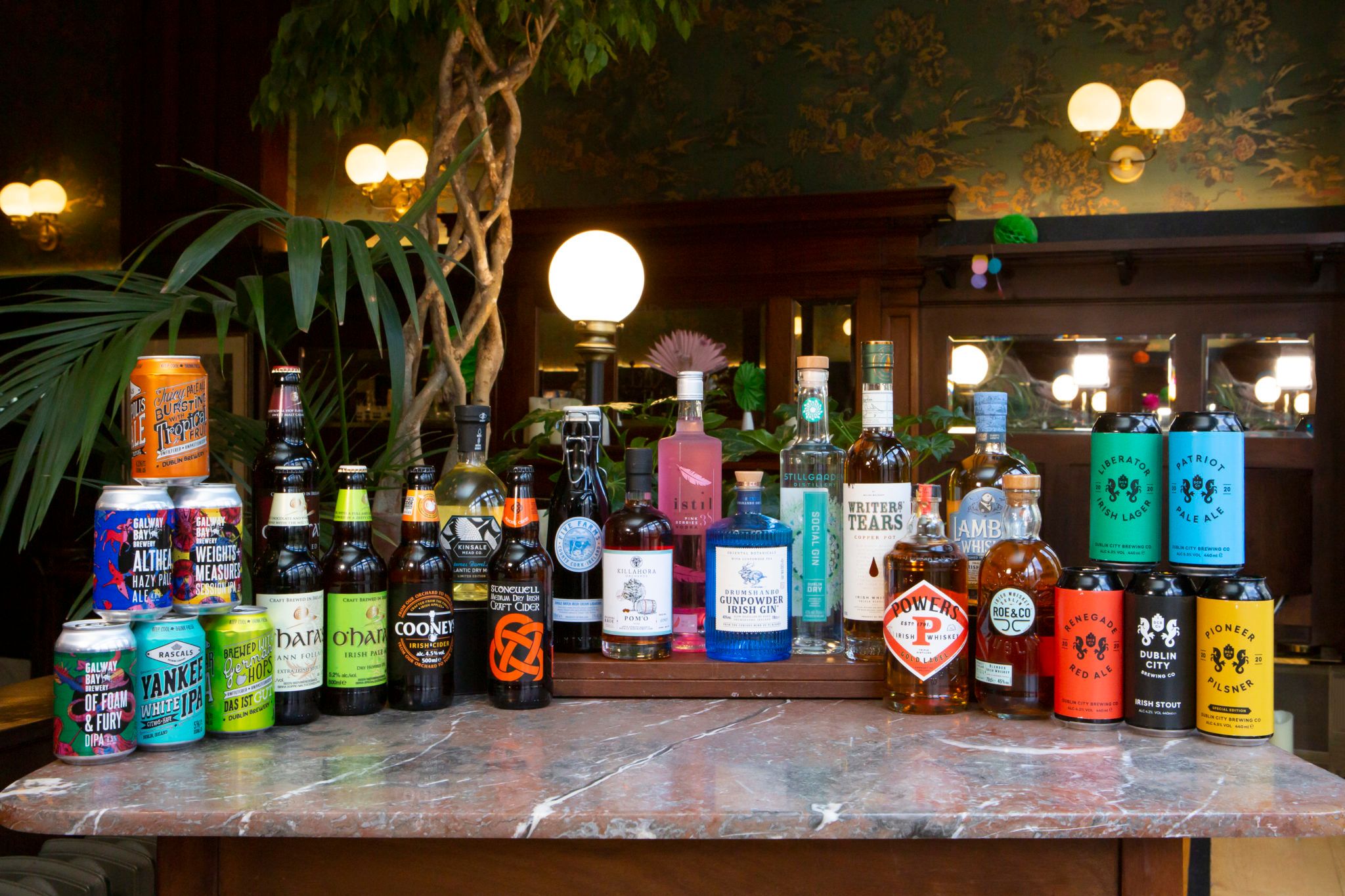 selection of drink from irish producers