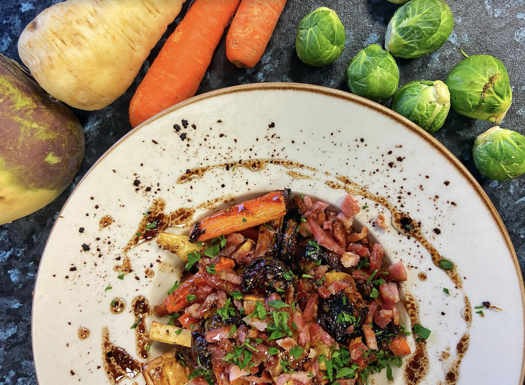 Take your Christmas dinner to the next level with this delicious veg and crunchy bacon delight